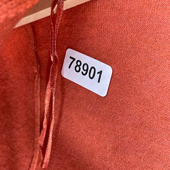 CYRUS Cardigan M Open Drape Front Sweater Shawl Ribbed Stretch Orange NEW - Picture 13 of 13